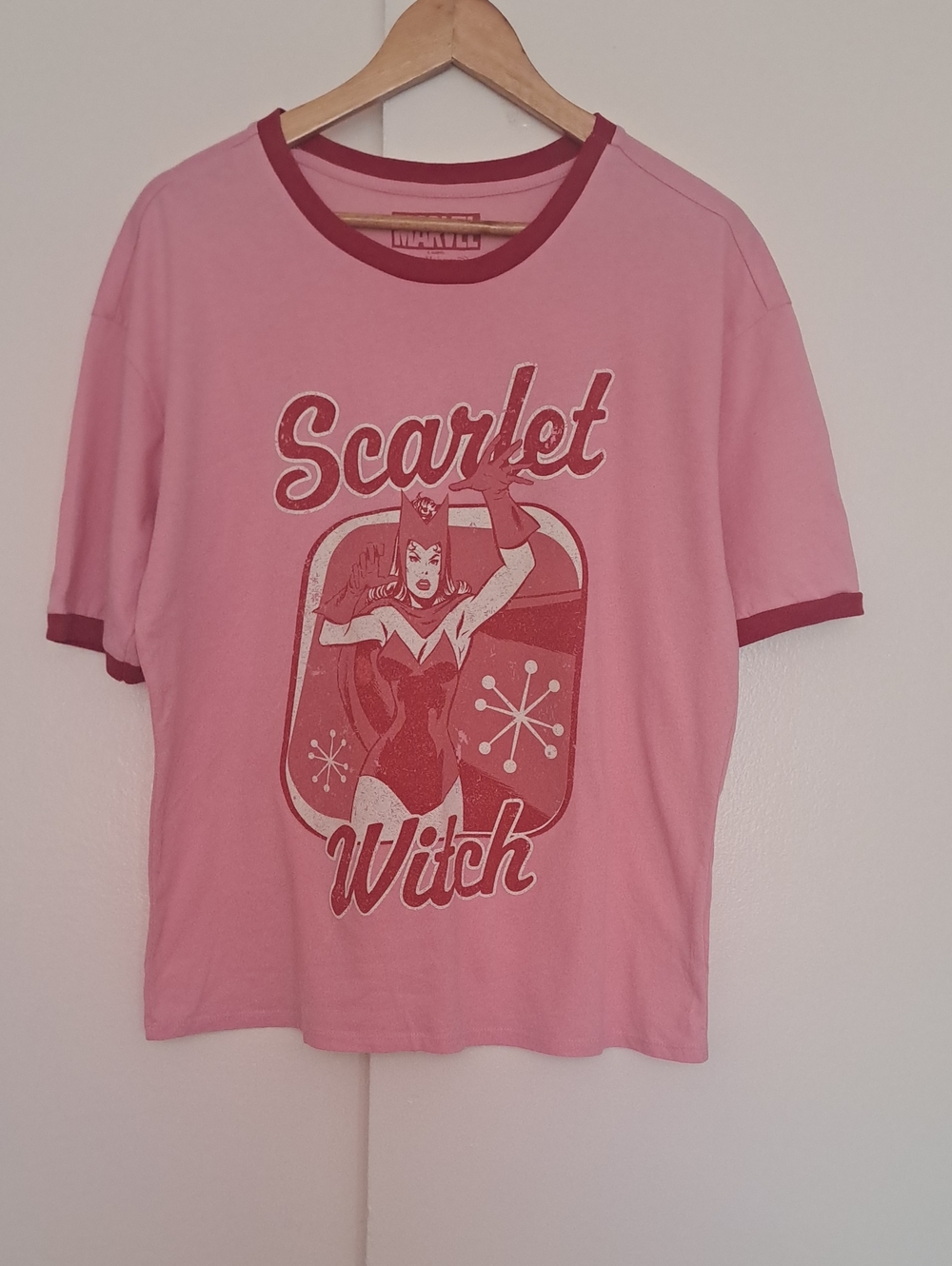 Marvel Pink Ringer Scarlet Witch Tee